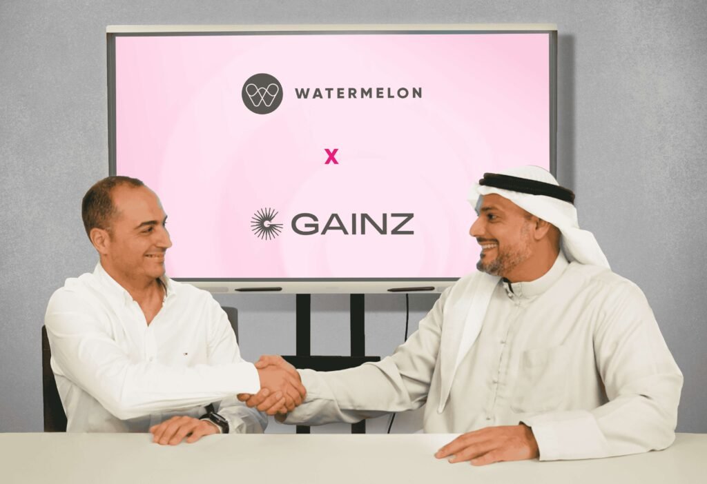 Shehab Mohamed (left) CEO of Gainz, and Omar Alshamsi, CEO of Watermelon Ecosystem