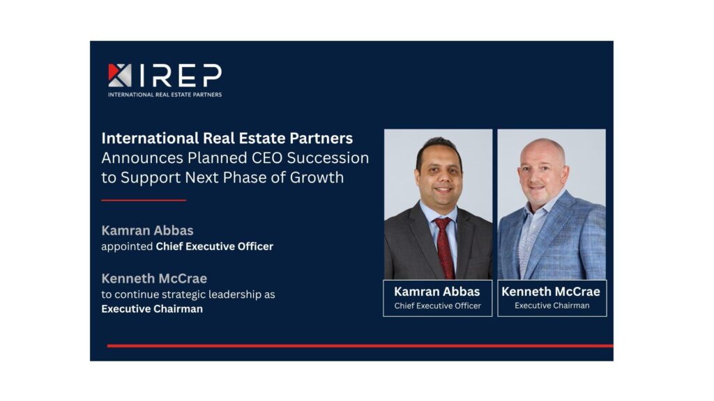 International Real Estate Partners Announces Planned CEO Succession to Support Next Phase of Growth